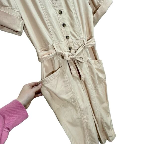 Madewell Top-Stitched Coverall Jumpsuit in Bashful Blush Pink Size 4 - Picture 13 of 15
